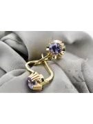 Винтаж Серьги Александрит 14-кв Желтое золото vec027y